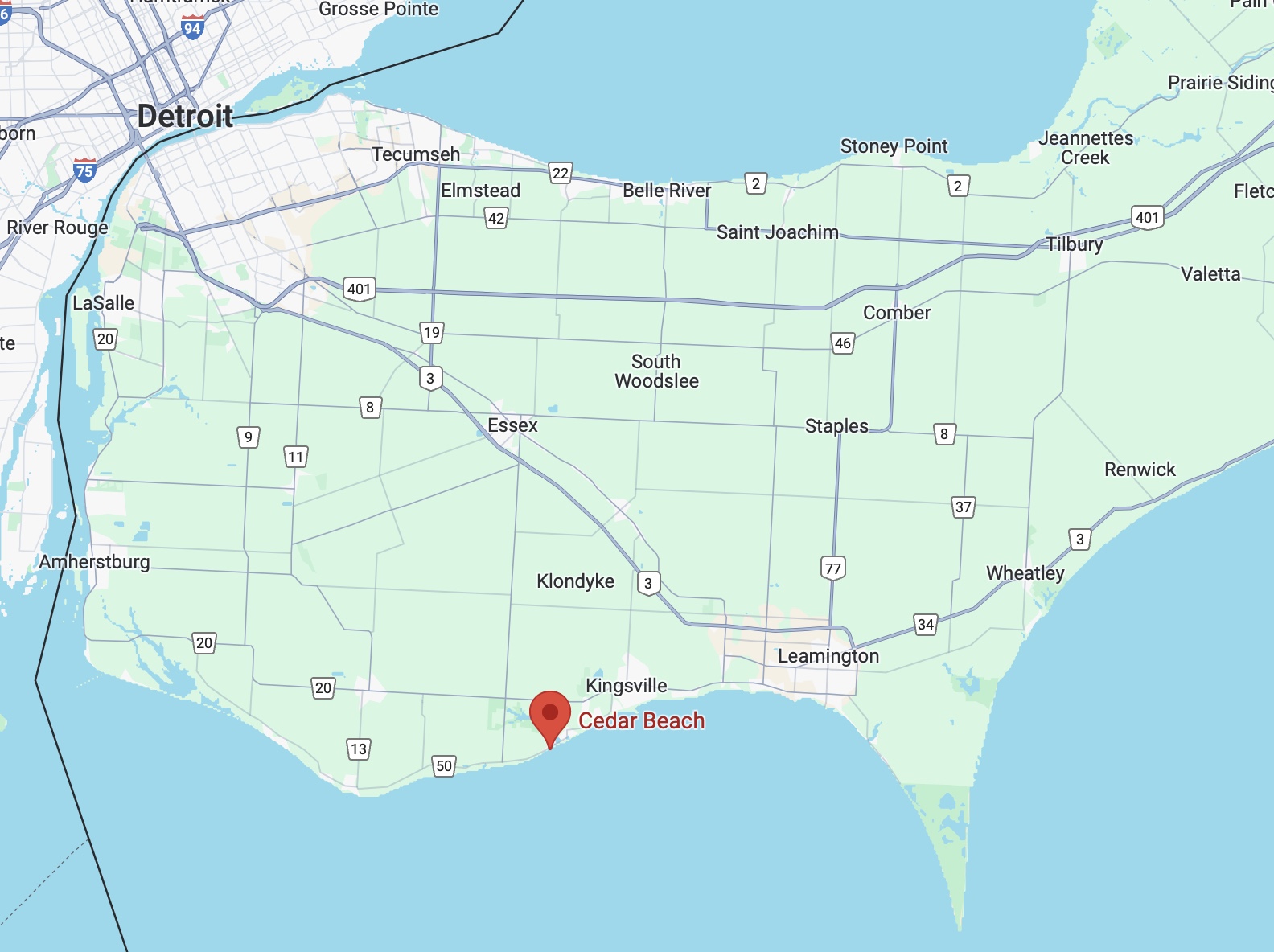 CEDAR BEACH LOCATION Cedar Beach Kingsville